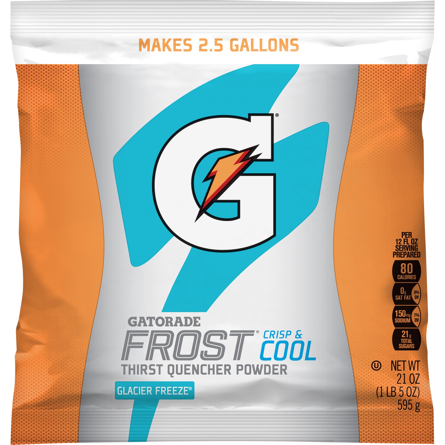 GATORADE, INSTANT POWDER, GLACIER FREEZE, 21OZ PACK, 32/CS - Powder Mix